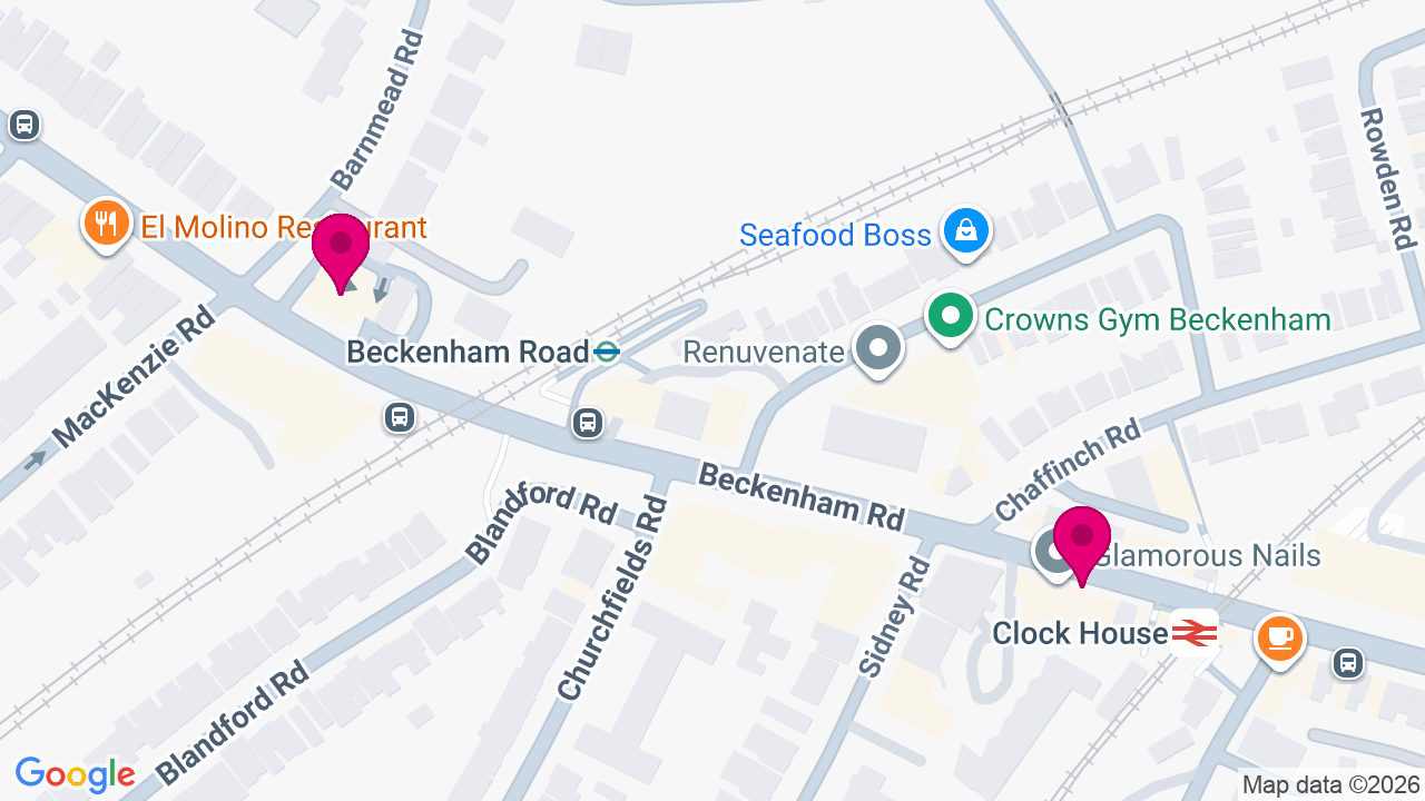 Map of digital billboard locations in Beckenham