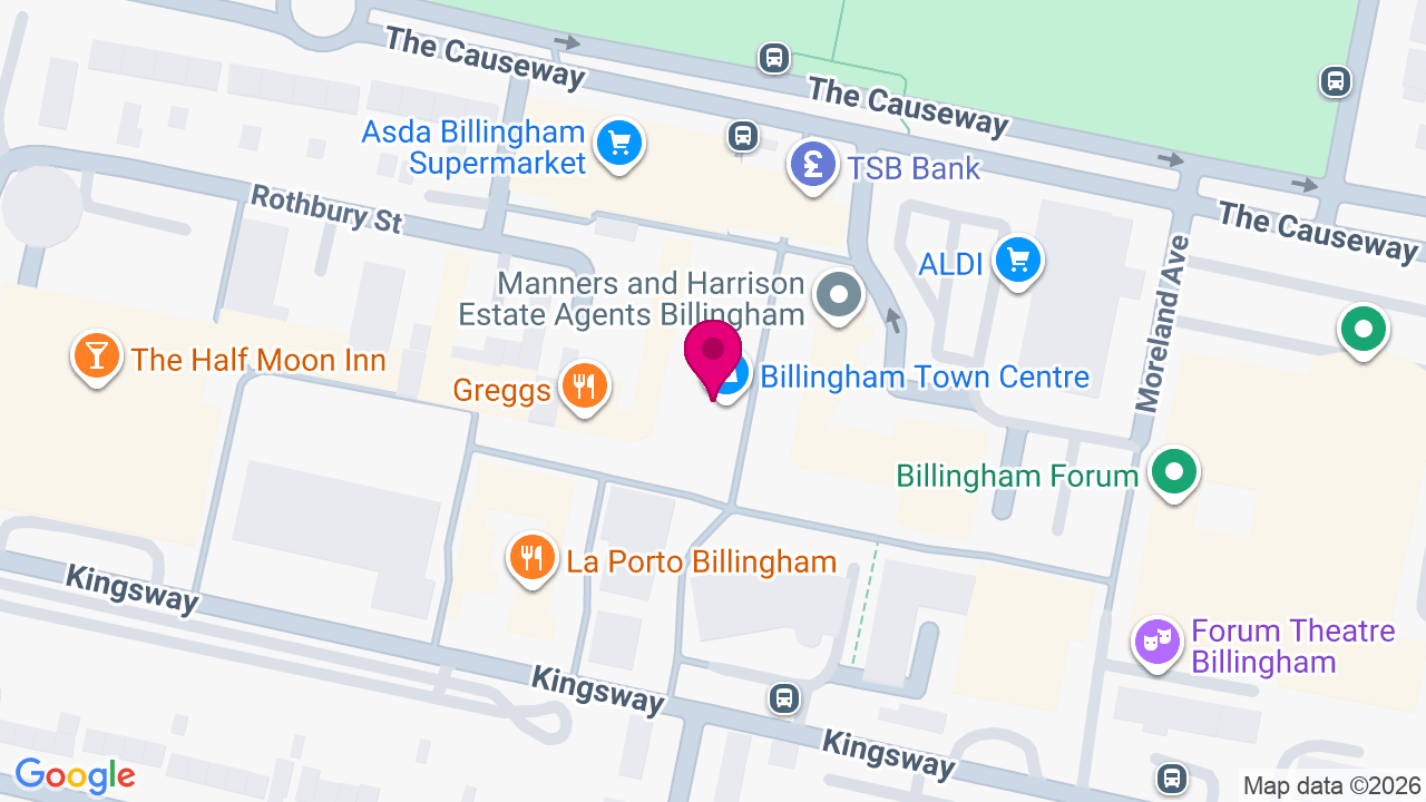Map of digital billboard locations in Billingham