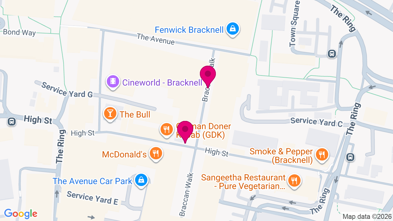 Map of digital billboard locations in Bracknell