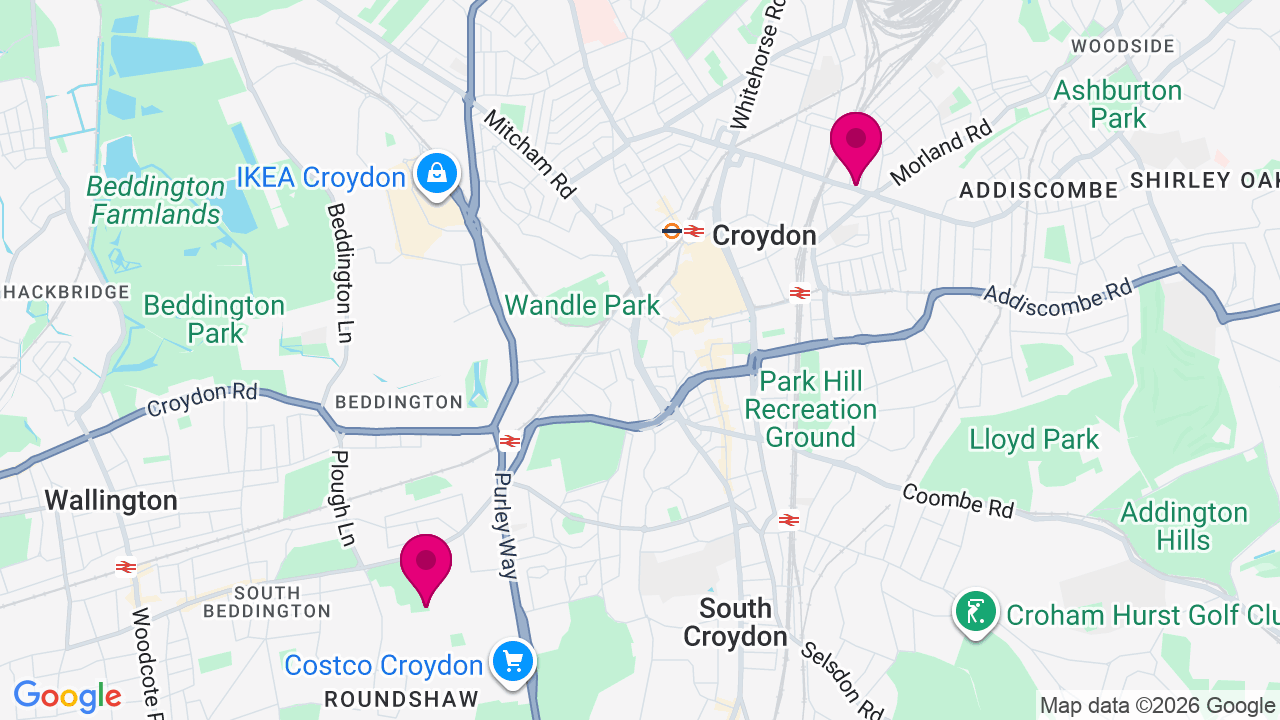 Map of digital billboard locations in Croydon
