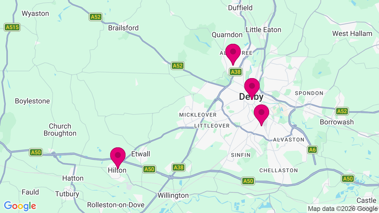 Map of digital billboard locations in Derby