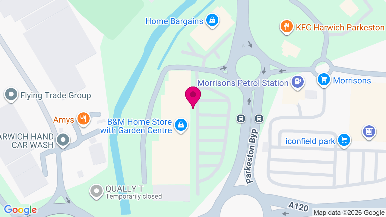 Map of digital billboard locations in Harwich