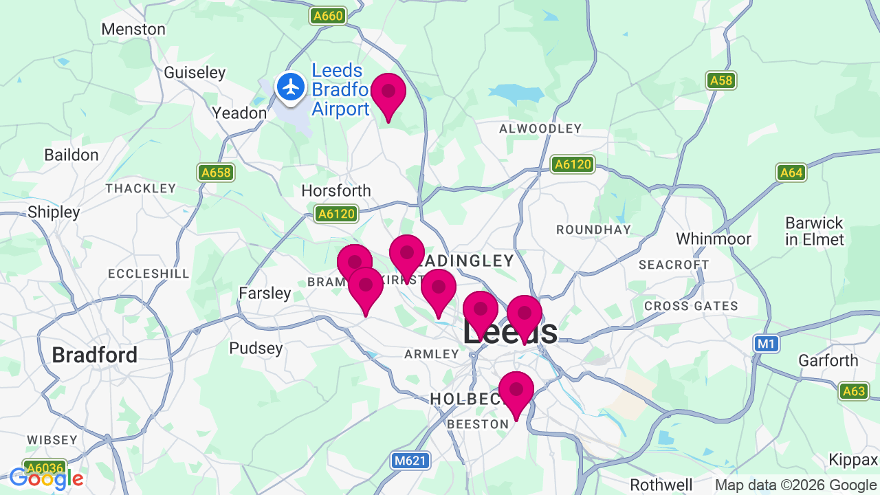 Map of digital billboard locations in Leeds