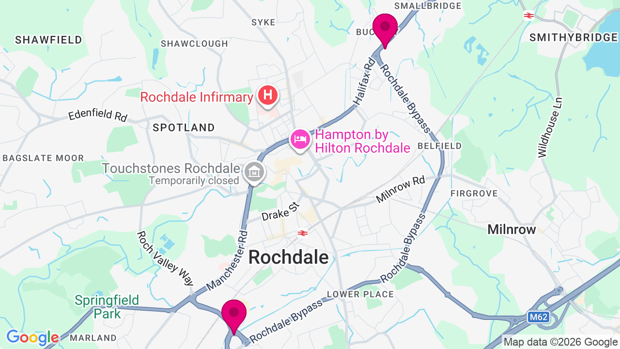 Map of digital billboard locations in Rochdale