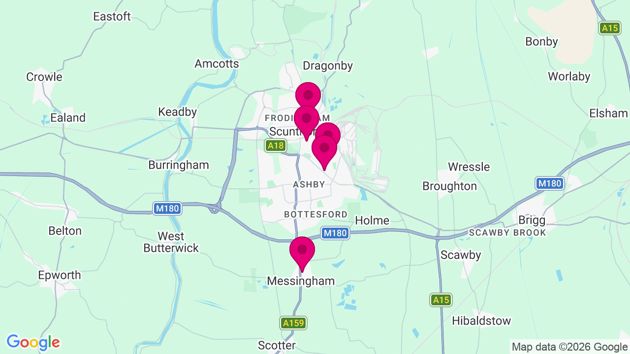 Map of digital billboard locations in Scunthorpe