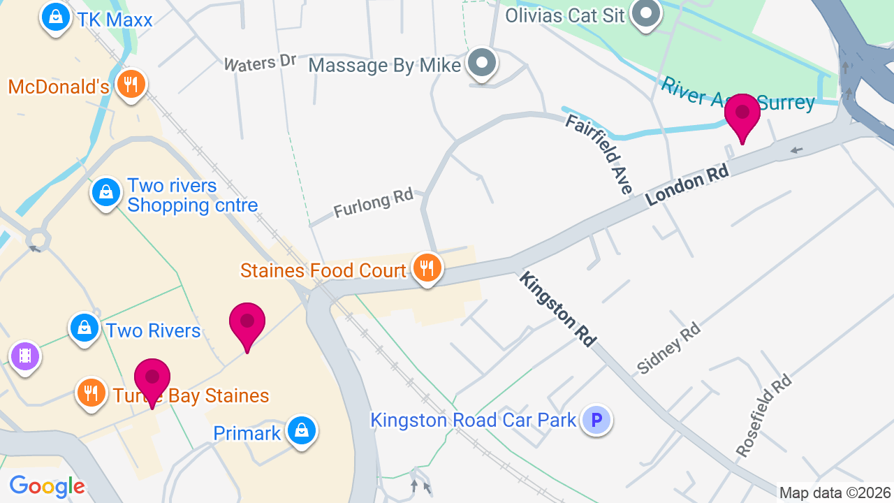 Map of digital billboard locations in Staines