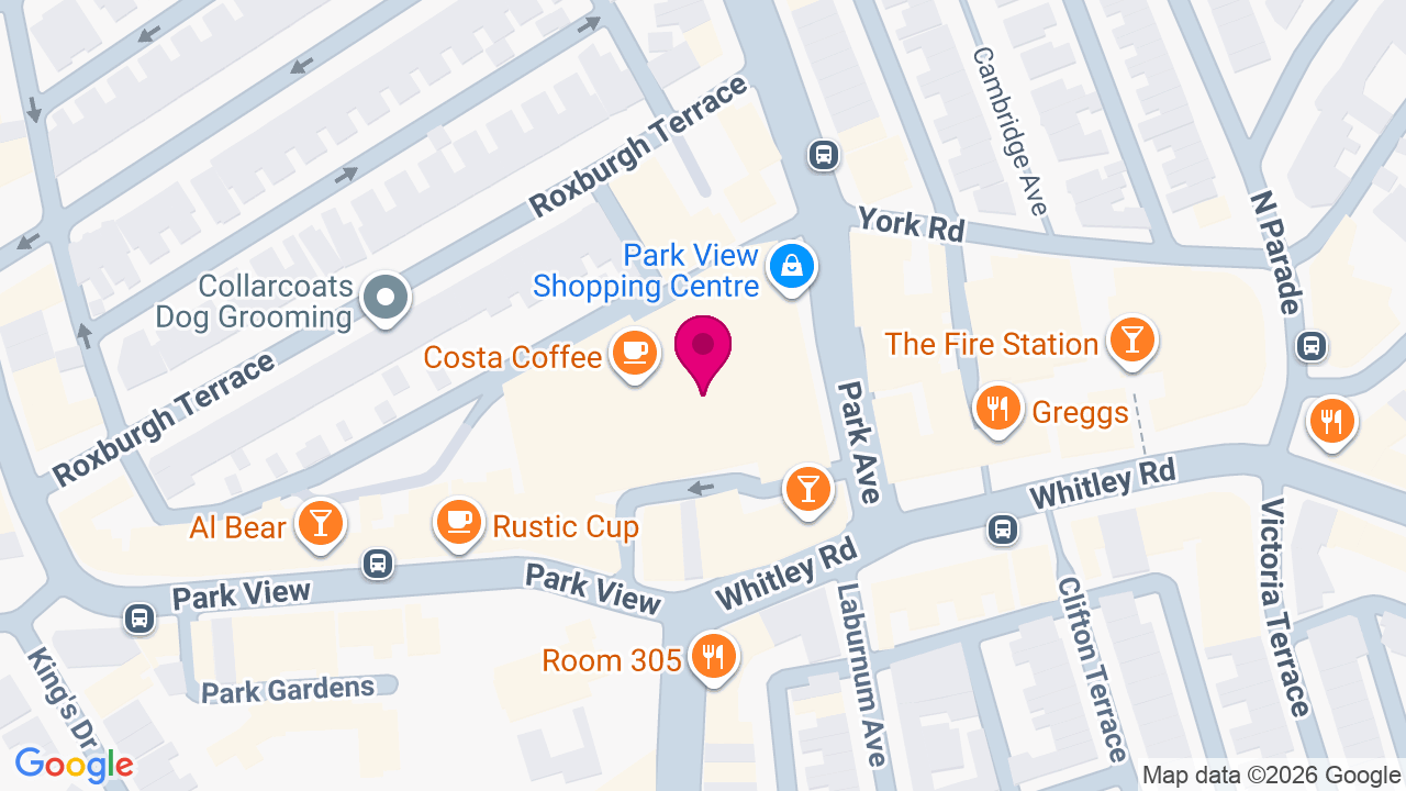 Map of digital billboard locations in Whitley Bay