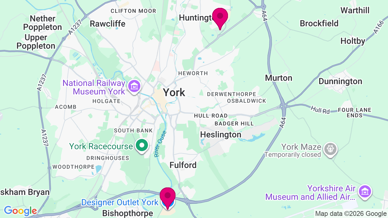 Map of digital billboard locations in York